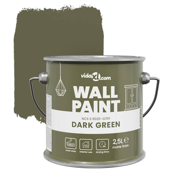 vidaXL Pittura murale Verde scuro 16.5 x 16.5 x 15.9 cm