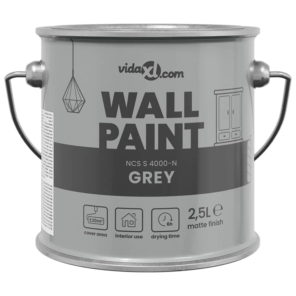vidaXL Pittura murale Grigio 16.5 x 16.5 x 15.9 cm