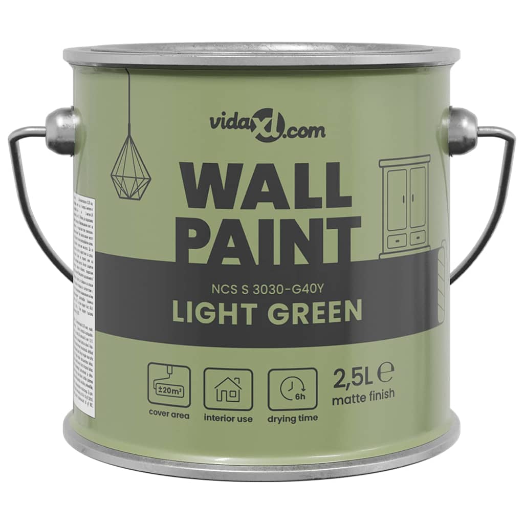 vidaXL Pittura murale Verde chiaro 16.5 x 16.5 x 15.9 cm