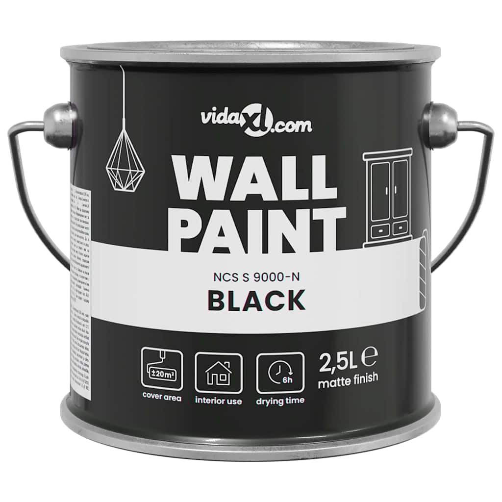 vidaXL Pittura murale Nero 16.5 x 16.5 x 15.9 cm