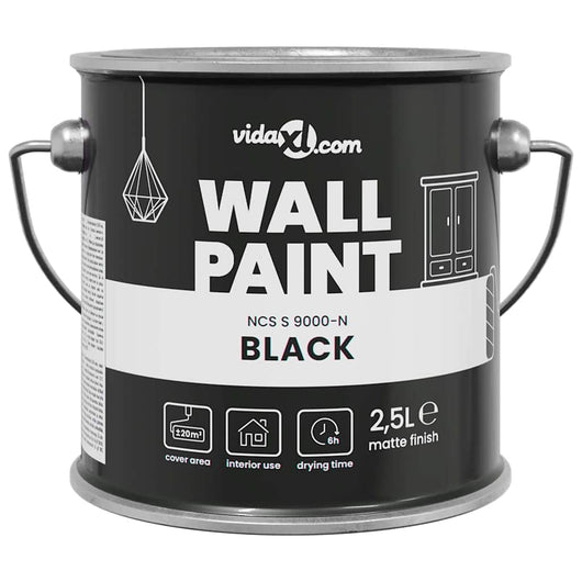vidaXL Pittura murale Nero 16.5 x 16.5 x 15.9 cm