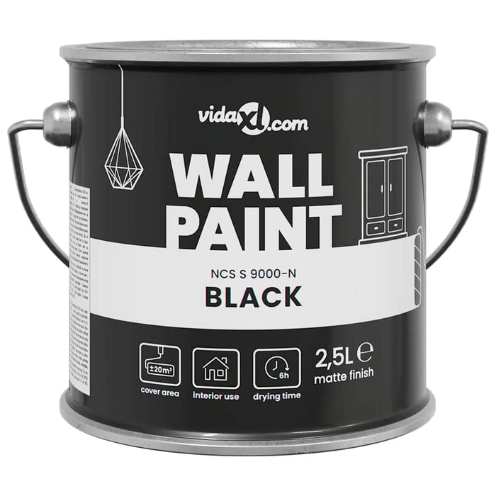 vidaXL Pittura murale Nero 16.5 x 16.5 x 15.9 cm
