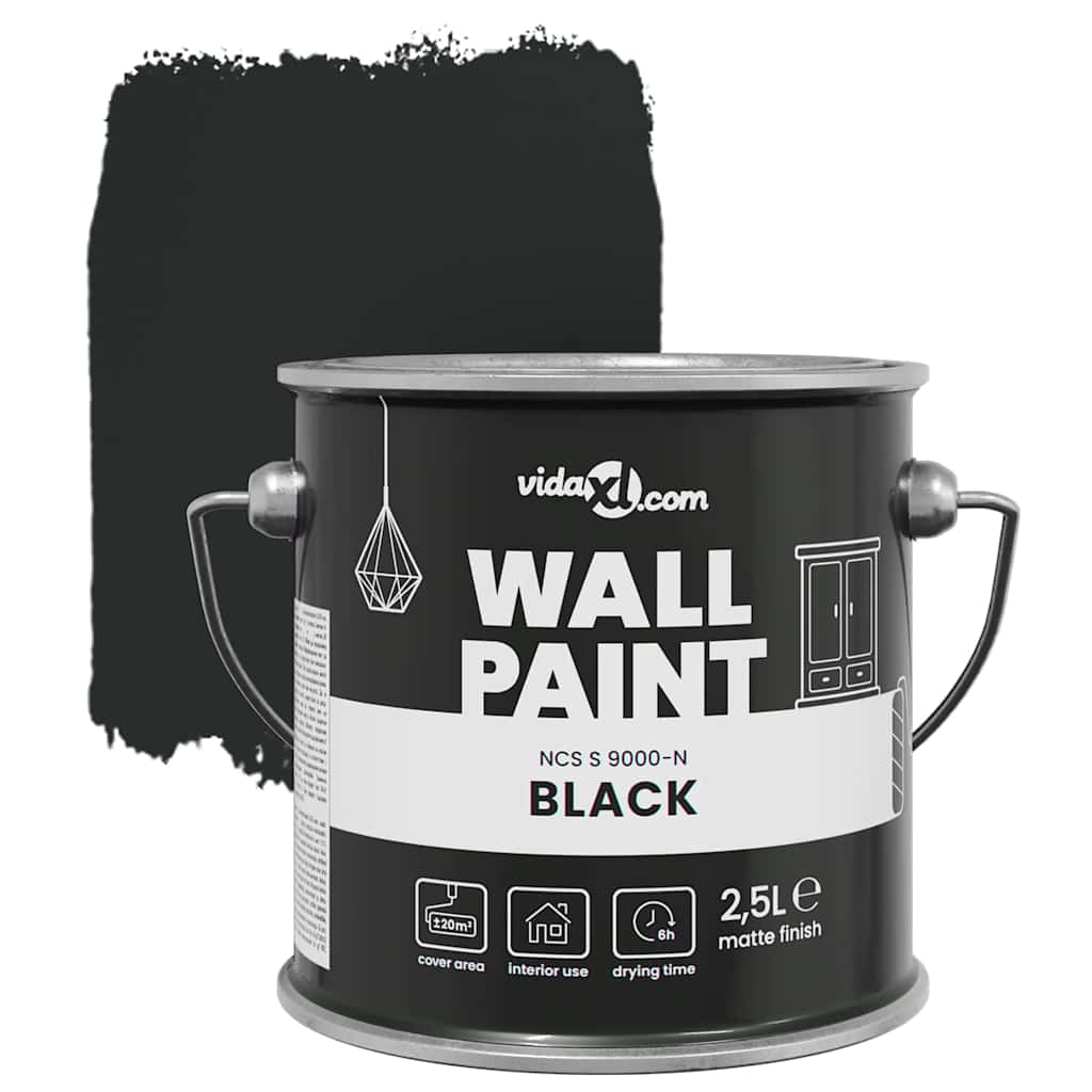 vidaXL Pittura murale Nero 16.5 x 16.5 x 15.9 cm