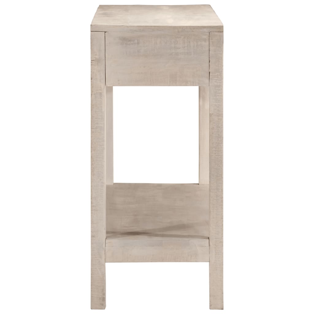 vidaXL Tavolo Consolle Bianco 110x35x75cm Legno Massello di Mango