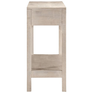 vidaXL Tavolo Consolle Bianco 110x35x75cm Legno Massello di Mango