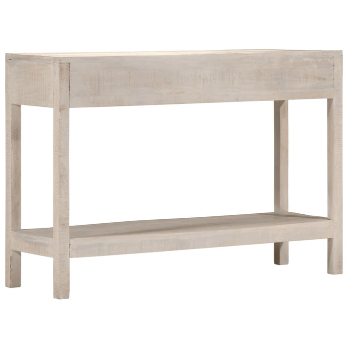Tavolo Consolle Bianco 110x35x75cm Legno Massello di Mango 4009375