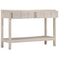 Tavolo Consolle Bianco 110x35x75cm Legno Massello di Mango 4009375