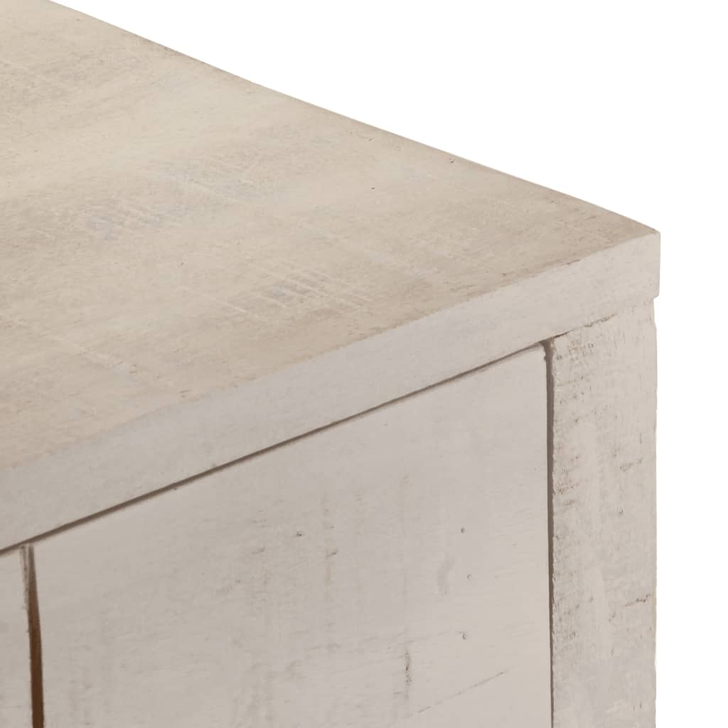 Tavolo Consolle Bianco 110x35x75cm Legno Massello di Mango 4009375