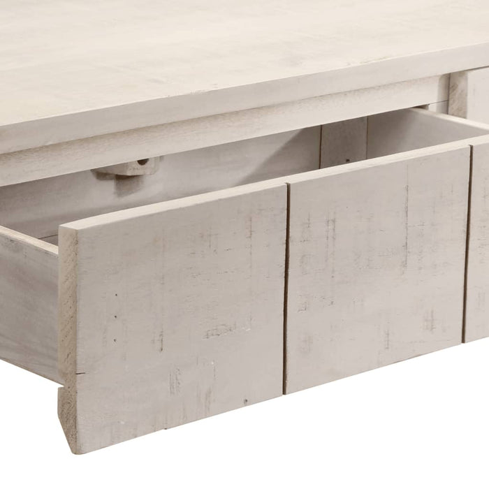 vidaXL Tavolo Consolle Bianco 110x35x75cm Legno Massello di Mango