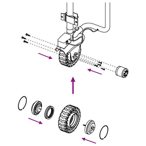 Ruota per Ruotino Ø19,5x10 cm in Alluminio e Gomma