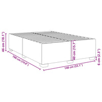 Giroletto senza Materasso-Struttura Letto Marrone Scuro 140x190 cm Tessuto 637271