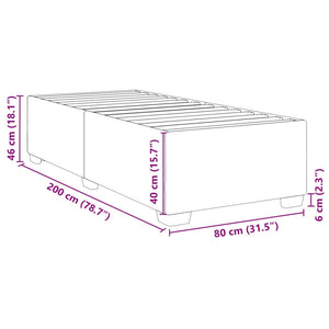 Giroletto senza Materasso Grigio Scuro 80x200 cm Velluto