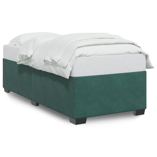 Giroletto senza Materasso-Struttura Letto Verde Scuro 90x190 cm in Velluto 130841