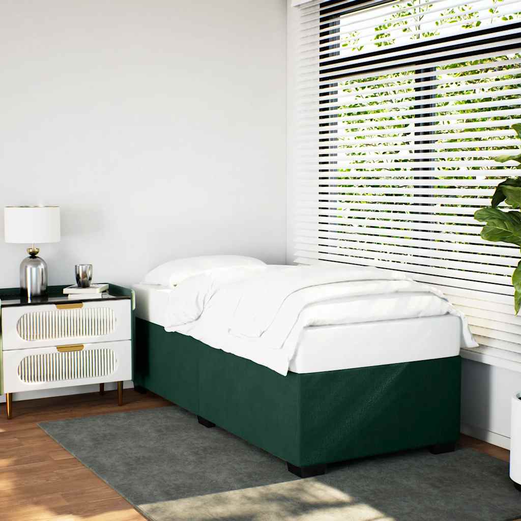 Giroletto senza Materasso-Struttura Letto Verde Scuro 90x190 cm in Velluto 130841