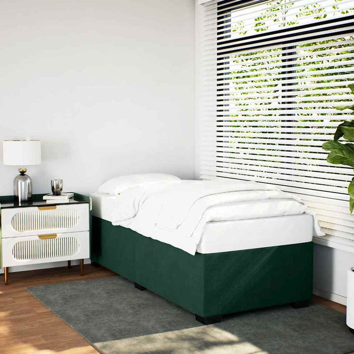 Giroletto senza Materasso-Struttura Letto Verde Scuro 90x190 cm in Velluto 130841