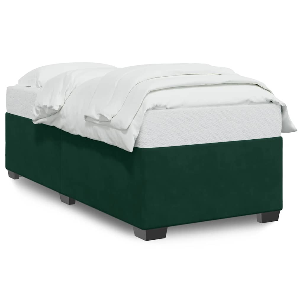 Giroletto senza Materasso-Struttura Letto Verde Scuro 90x200 cm in Velluto 225932