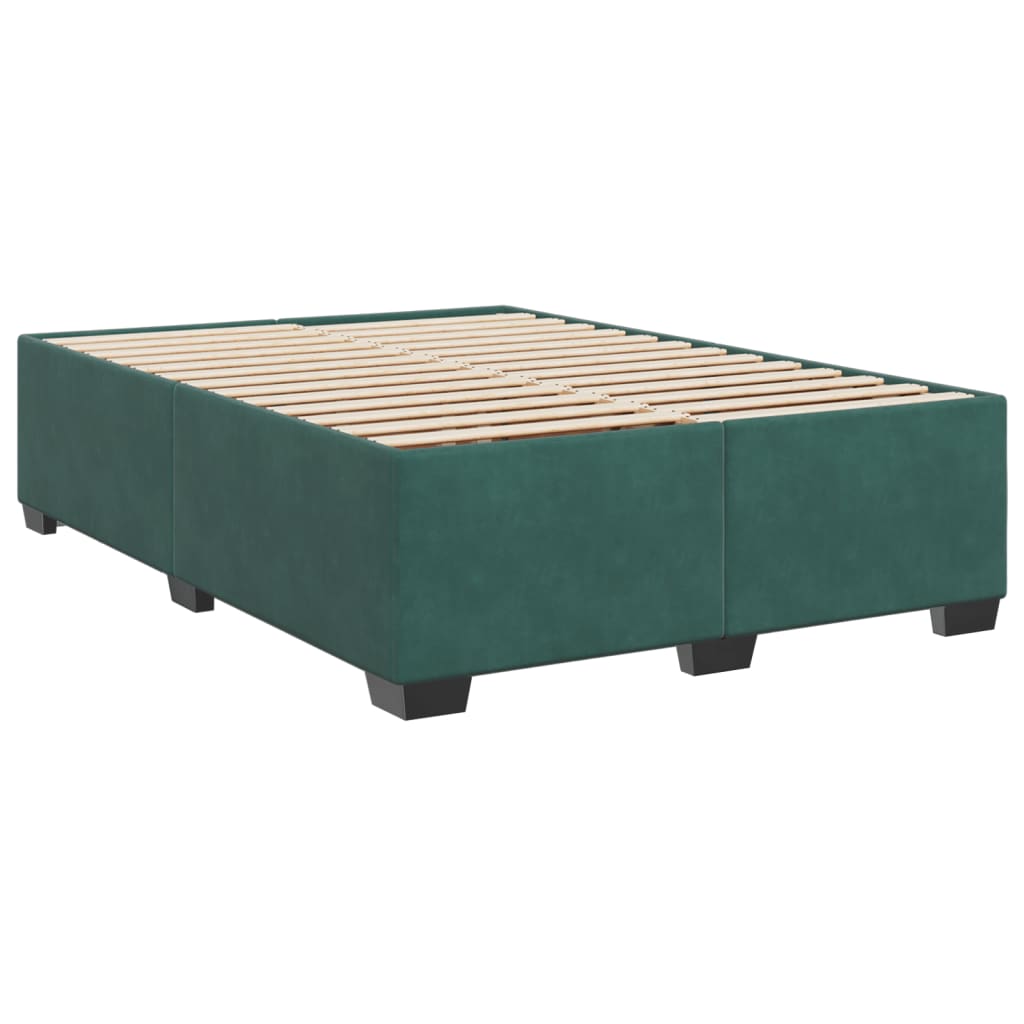 Giroletto senza Materasso Verde Scuro 160x200 cm in Velluto