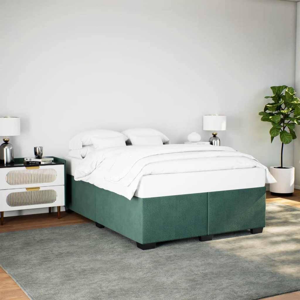 Giroletto senza Materasso-Struttura Letto Verde Scuro 160x200 cm in Velluto 508461