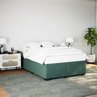Giroletto senza Materasso-Struttura Letto Verde Scuro 160x200 cm in Velluto 508461