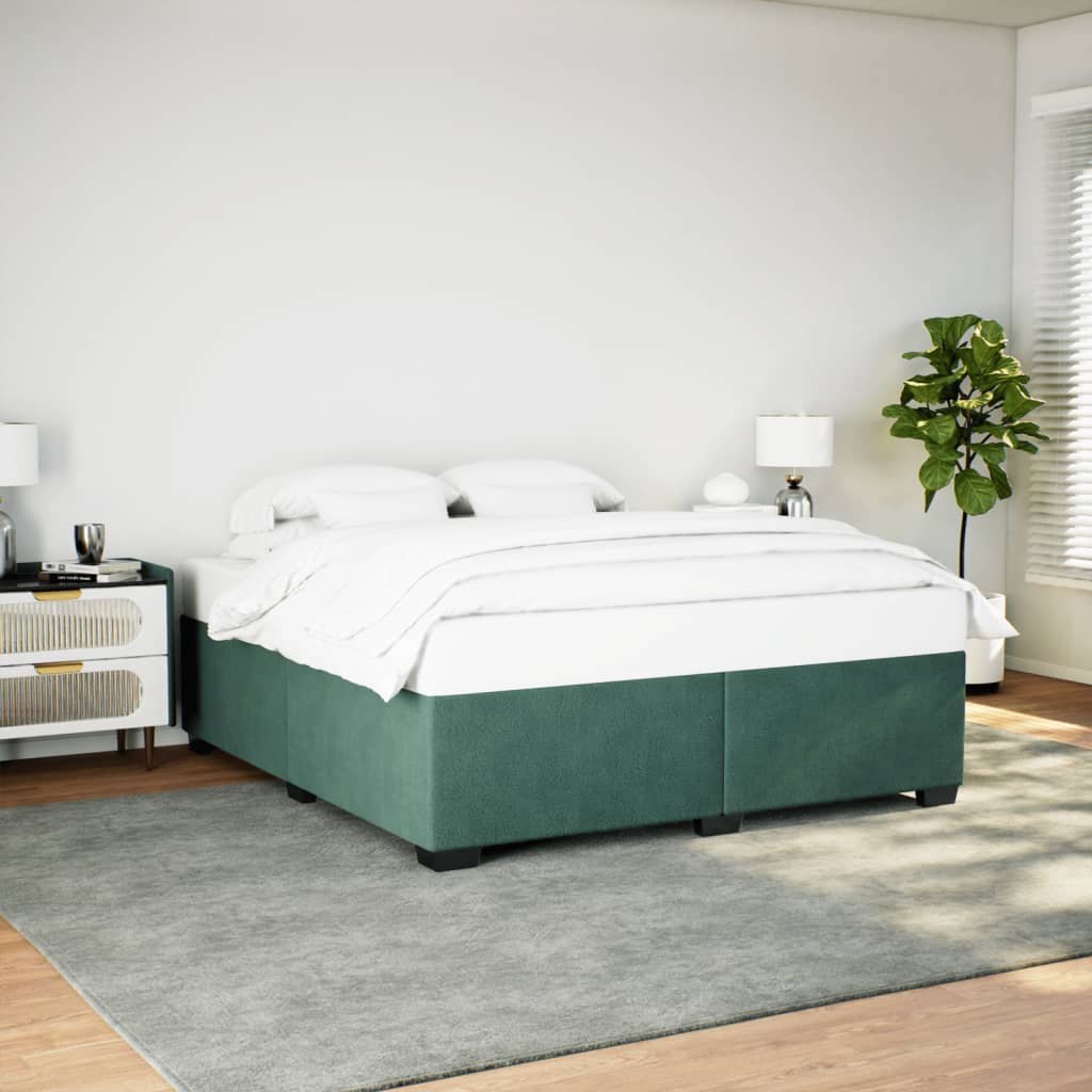 Giroletto senza Materasso-Struttura Letto Verde Scuro 180x200 cm in Velluto 952625