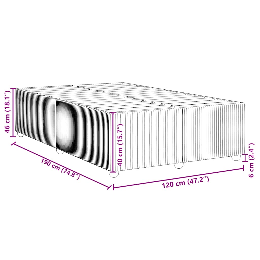 Giroletto senza Materasso Grigio Chiaro 120x190 cm in Tessuto 3284921