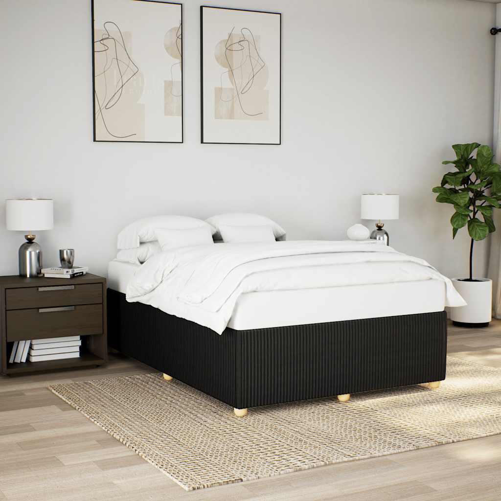 Giroletto senza Materasso-Struttura Letto Nero 140x190 cm in Tessuto 348690