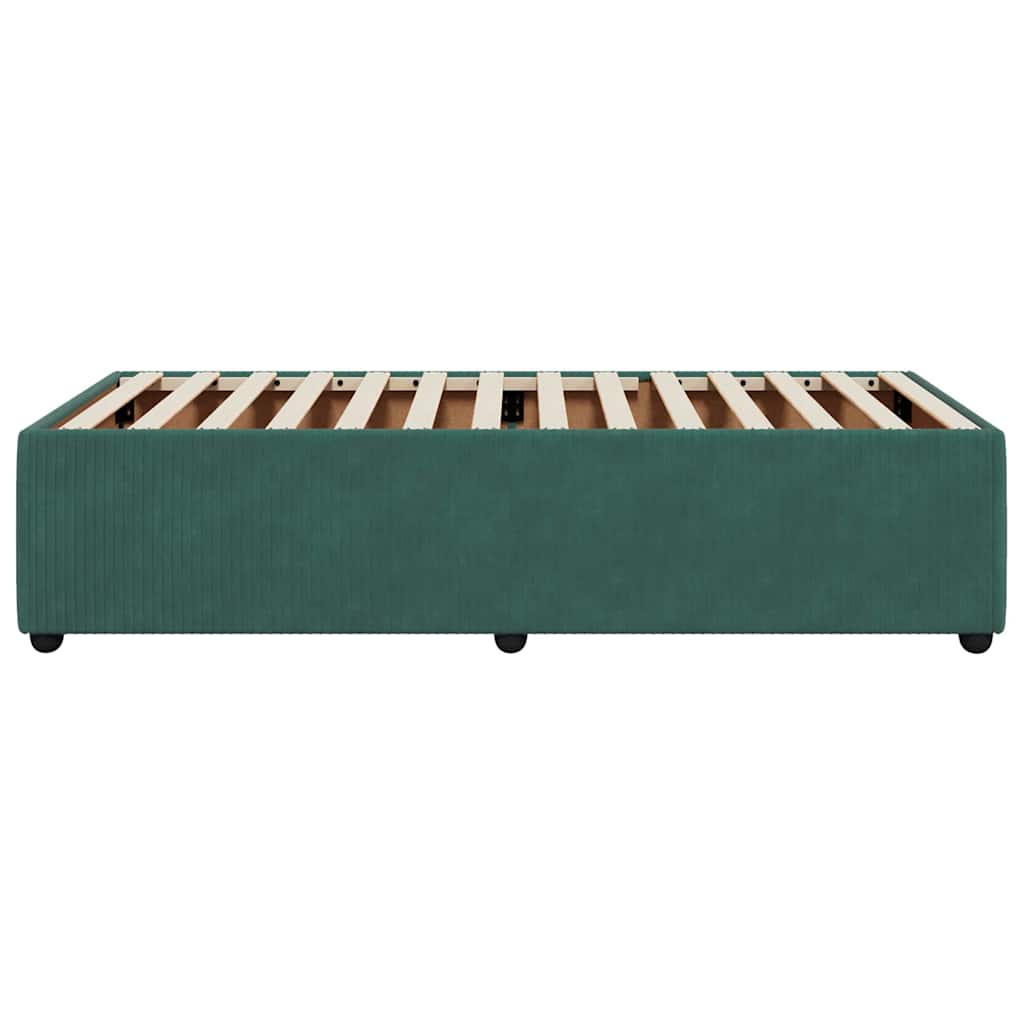 vidaXL Giroletto senza Materasso Verde Scuro 80x200 cm in Velluto