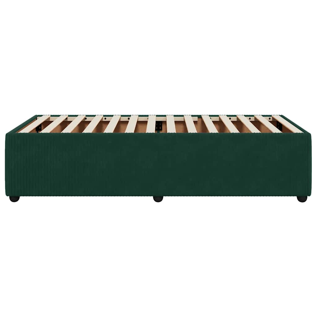 Giroletto senza Materasso-Struttura Letto Verde Scuro 90x200 cm in Velluto 249830