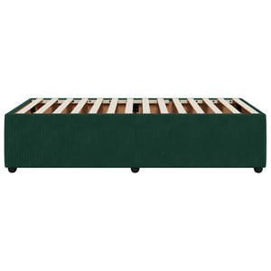 Giroletto senza Materasso-Struttura Letto Verde Scuro 90x200 cm in Velluto 249830