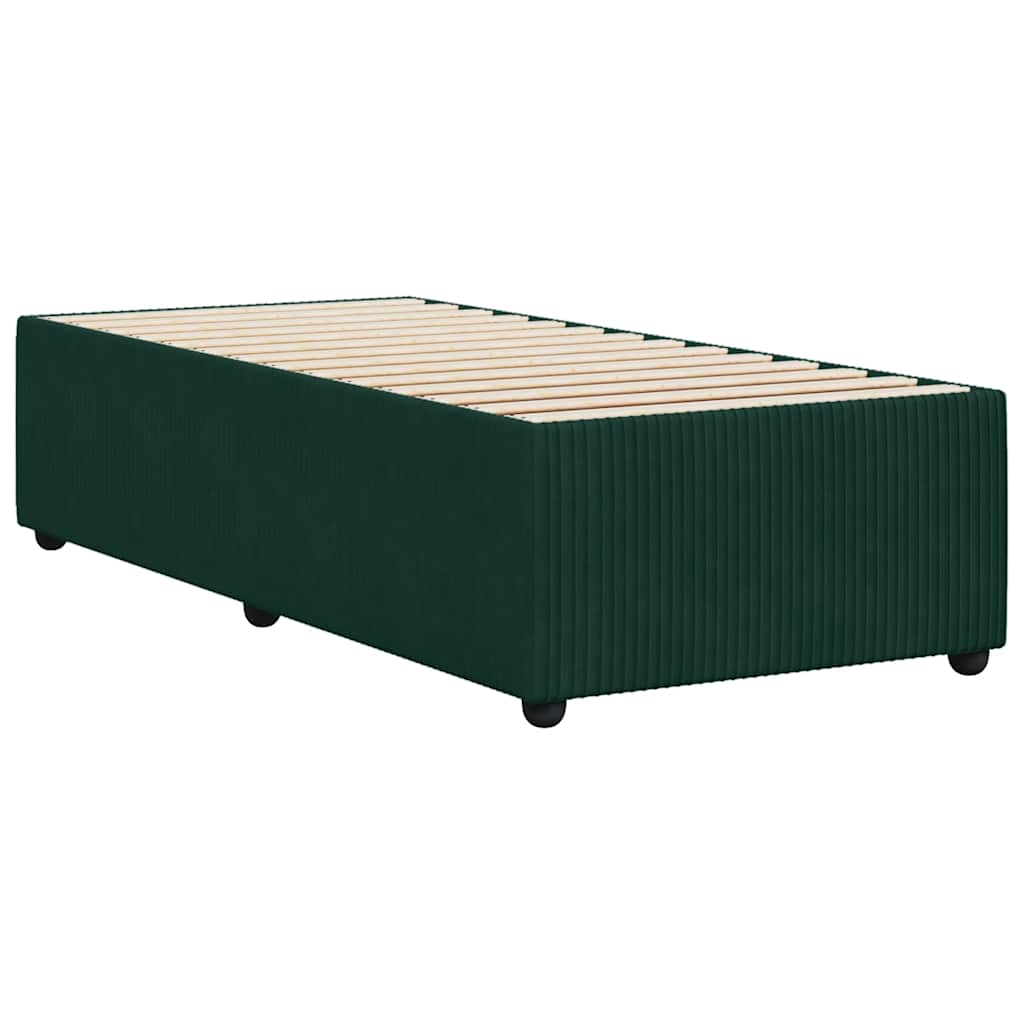 Giroletto senza Materasso-Struttura Letto Verde Scuro 90x200 cm in Velluto 249830