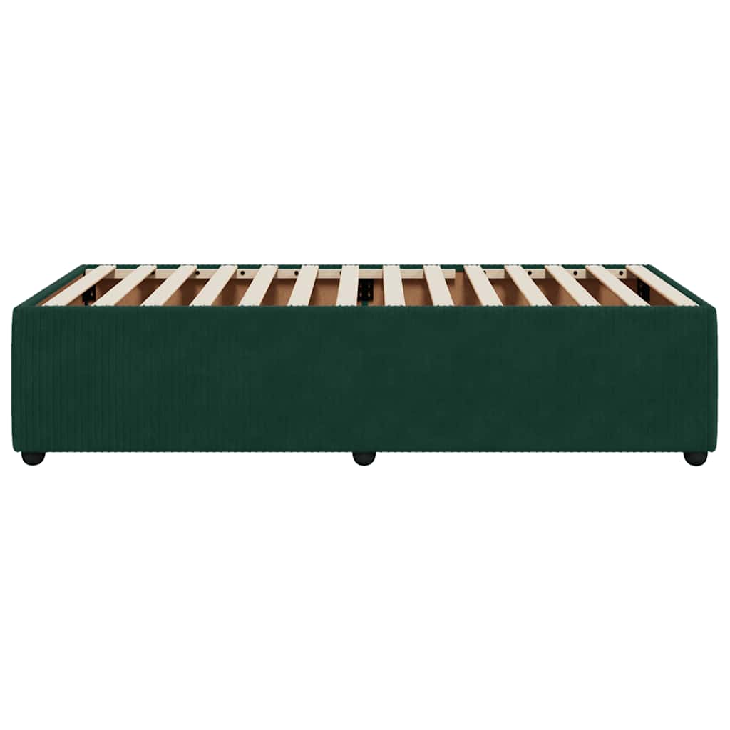 Giroletto senza Materasso-Struttura Letto Verde Scuro 100x200 cm in Velluto 456688