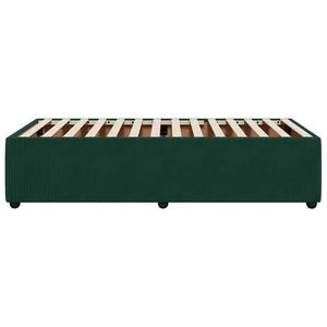Giroletto senza Materasso-Struttura Letto Verde Scuro 100x200 cm in Velluto 456688