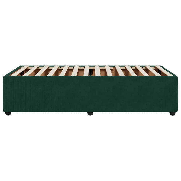 Giroletto senza Materasso-Struttura Letto Verde Scuro 100x200 cm in Velluto 456688