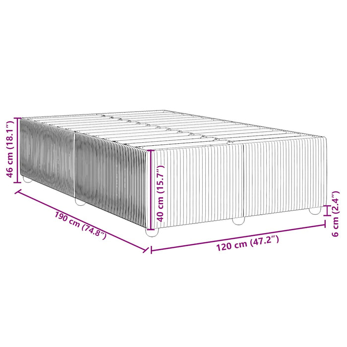 Giroletto senza Materasso-Struttura Letto Grigio Chiaro 120x190 cm Velluto 824635