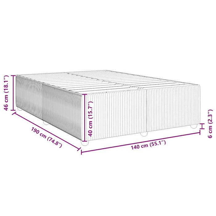 Giroletto senza Materasso-Struttura Letto Nero 140x190 cm in Velluto 887631