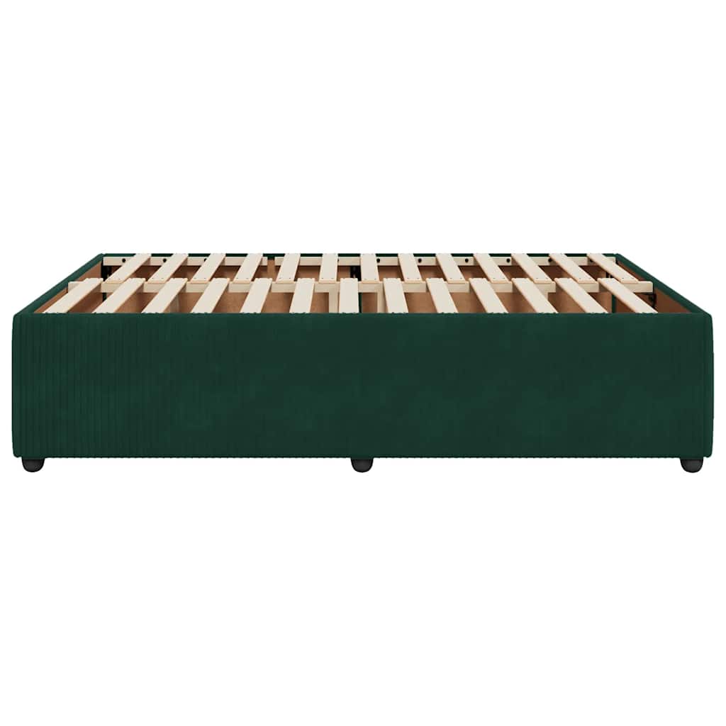 Giroletto senza Materasso-Struttura Letto Verde Scuro 140x190 cm in Velluto 991457