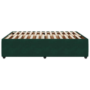 Giroletto senza Materasso-Struttura Letto Verde Scuro 140x190 cm in Velluto 991457