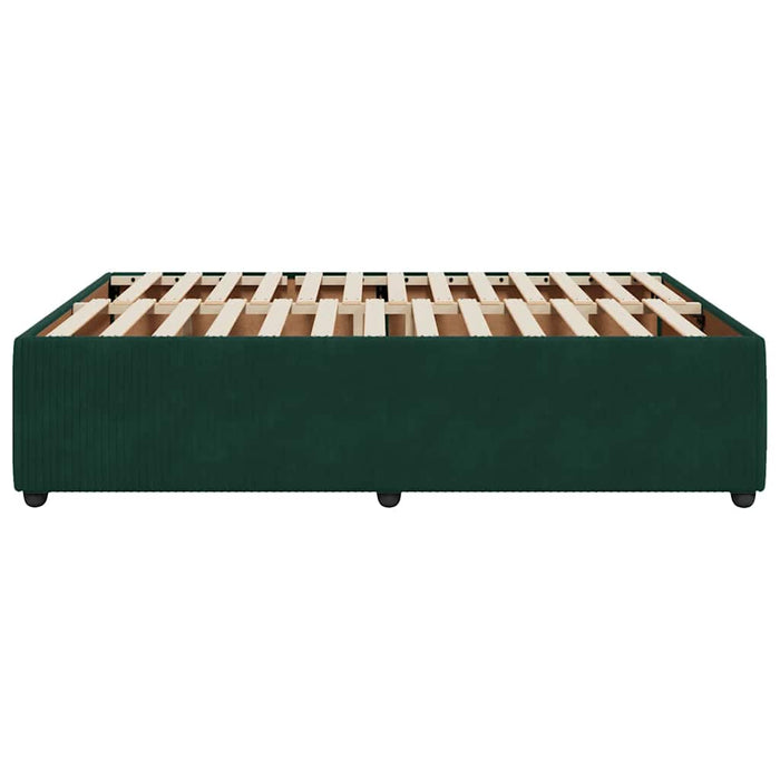 Giroletto senza Materasso-Struttura Letto Verde Scuro 140x190 cm in Velluto 991457