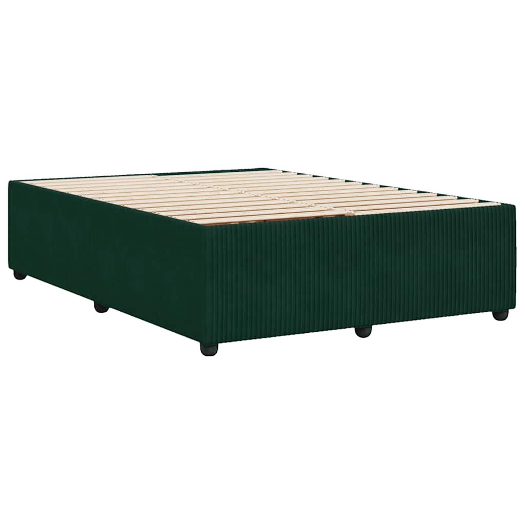 Giroletto senza Materasso-Struttura Letto Verde Scuro 140x190 cm in Velluto 991457