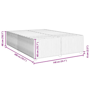 vidaXL Giroletto senza Materasso Grigio Chiaro 140x200 cm Velluto