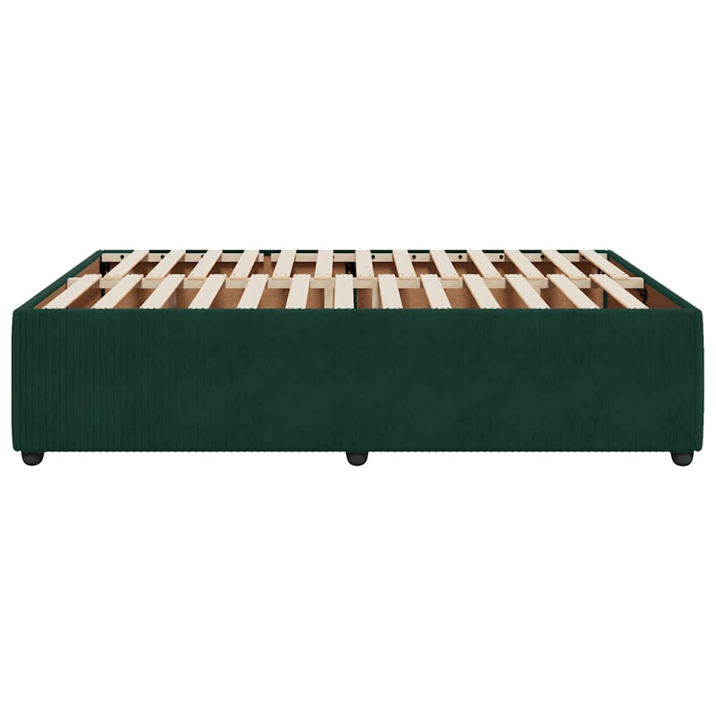Giroletto senza Materasso-Struttura Letto Verde Scuro 140x200 cm in Velluto 927593