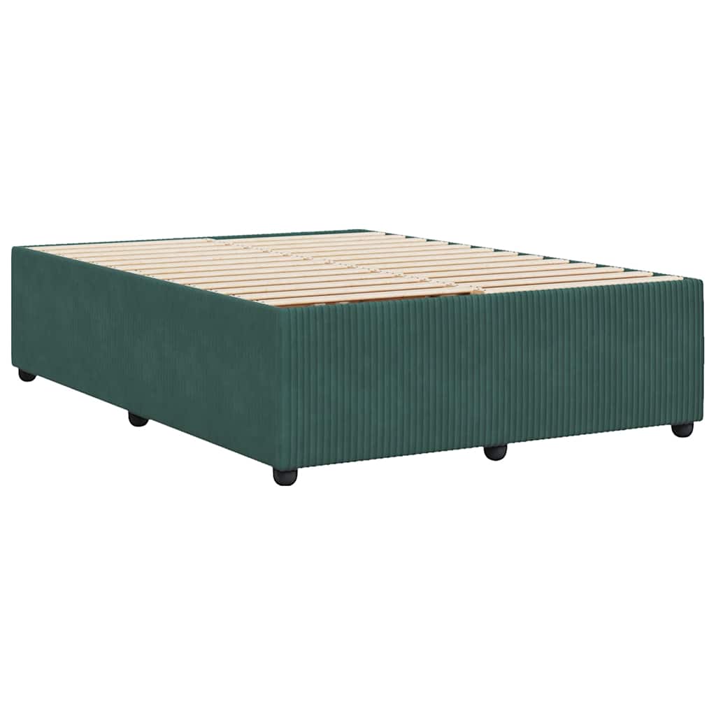 Giroletto senza Materasso-Struttura Letto Verde Scuro 140x200 cm in Velluto 927593