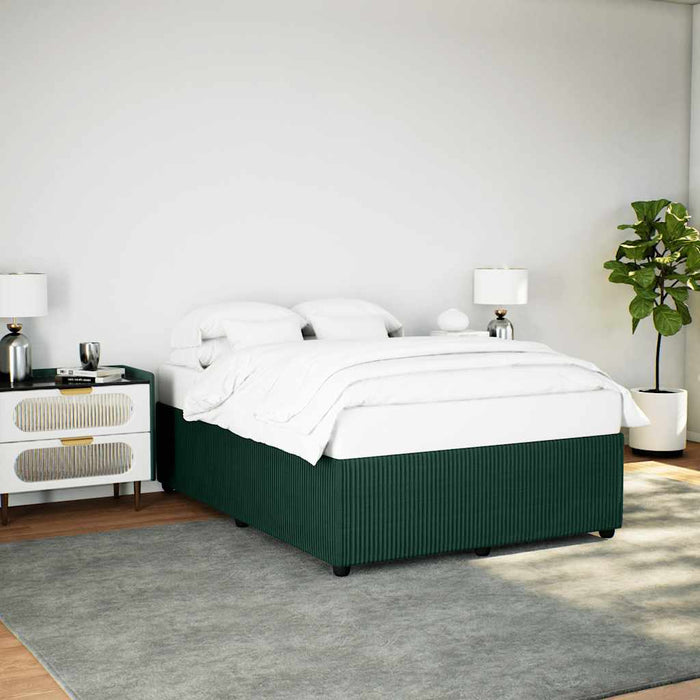 Giroletto senza Materasso-Struttura Letto Verde Scuro 140x200 cm in Velluto 927593