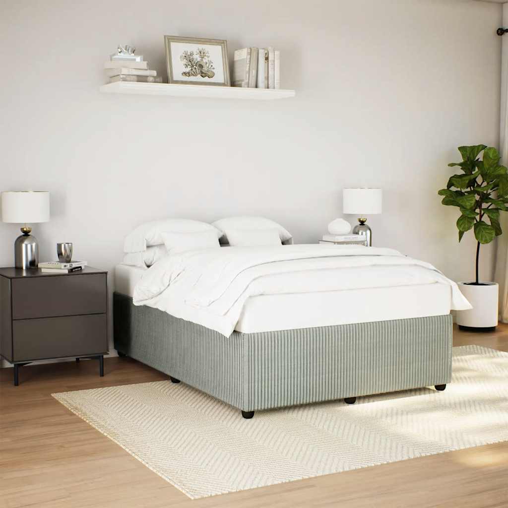 vidaXL Giroletto senza Materasso Grigio Chiaro 160x200 cm Velluto