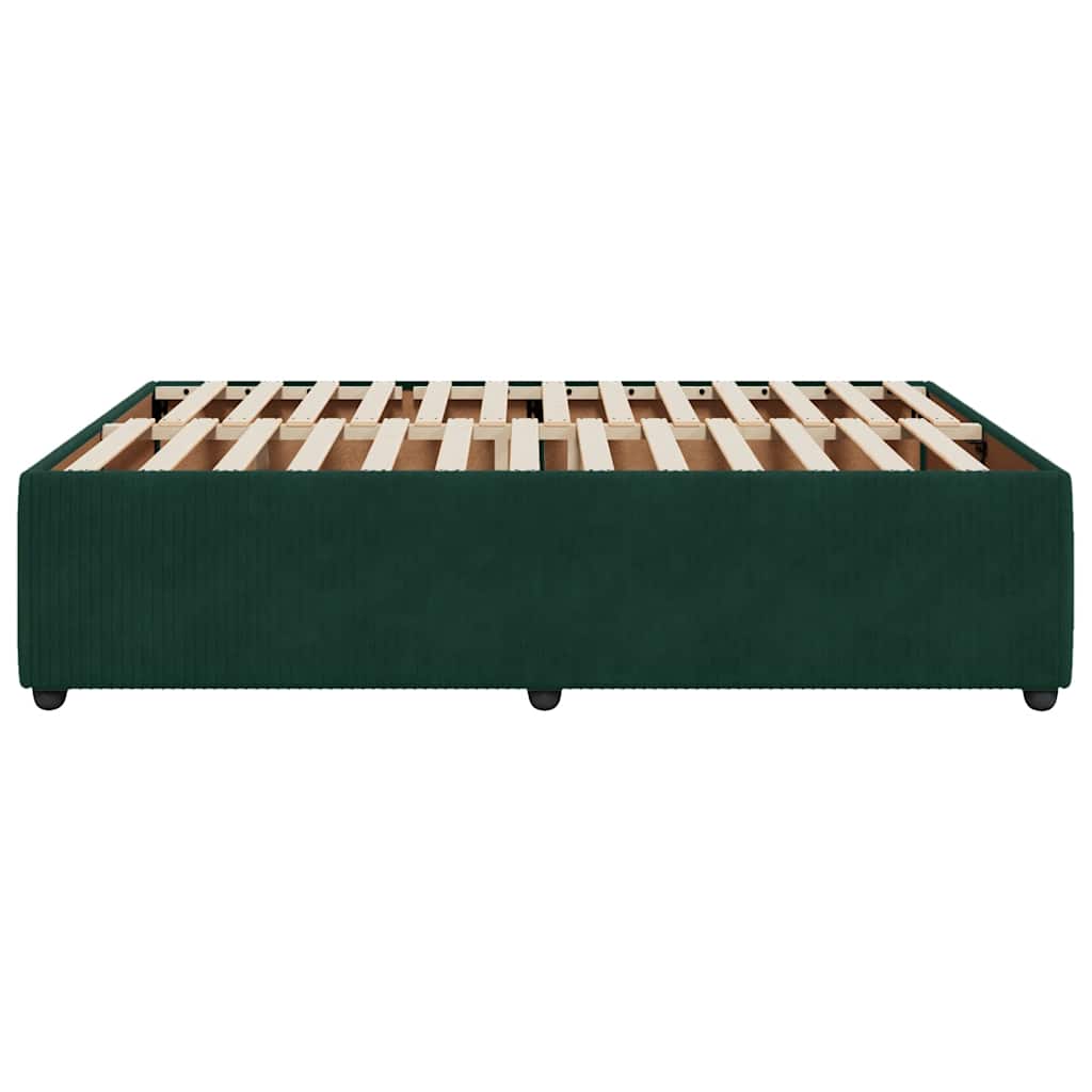 Giroletto senza Materasso-Struttura Letto Verde Scuro 160x200 cm in Velluto 569229