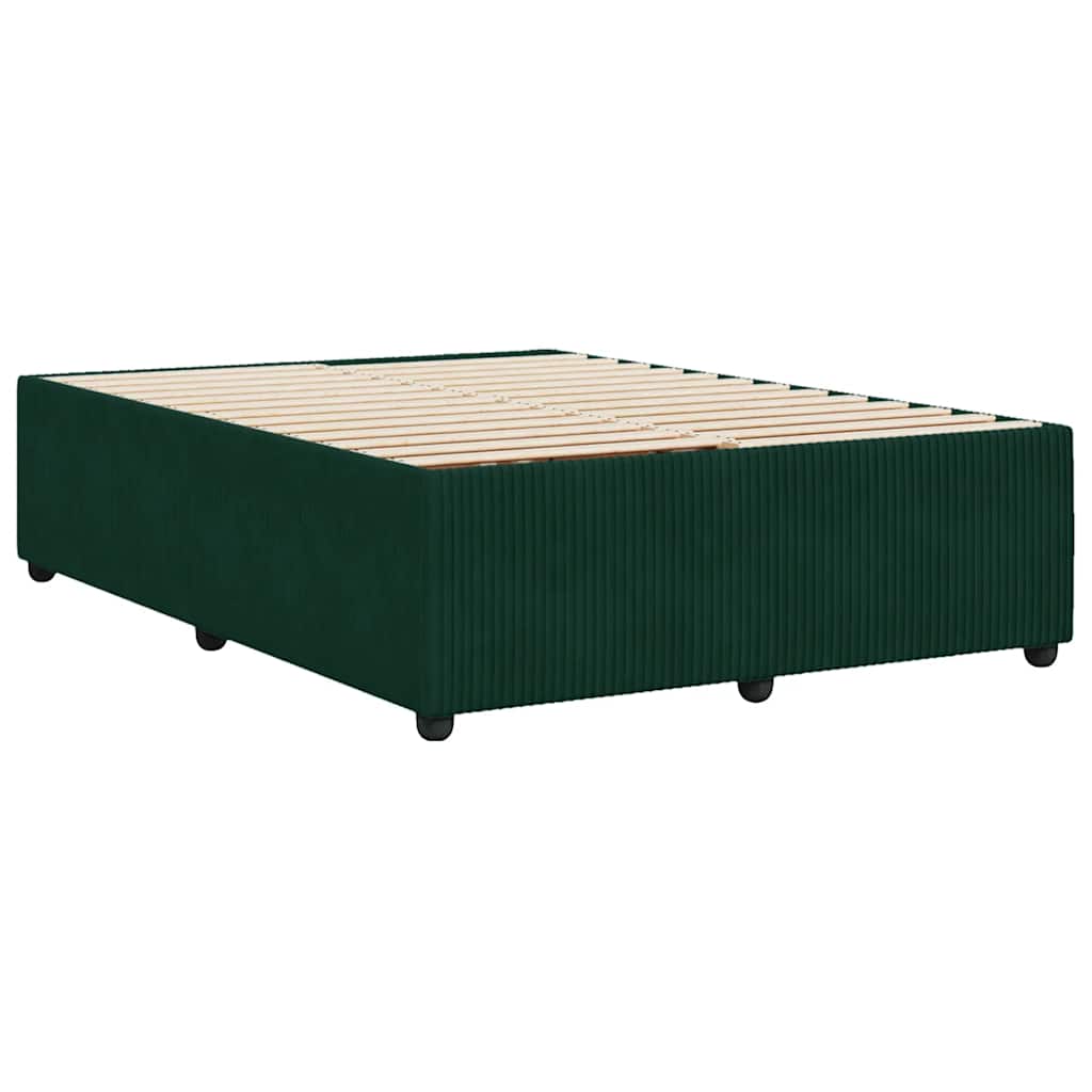 Giroletto senza Materasso-Struttura Letto Verde Scuro 160x200 cm in Velluto 569229