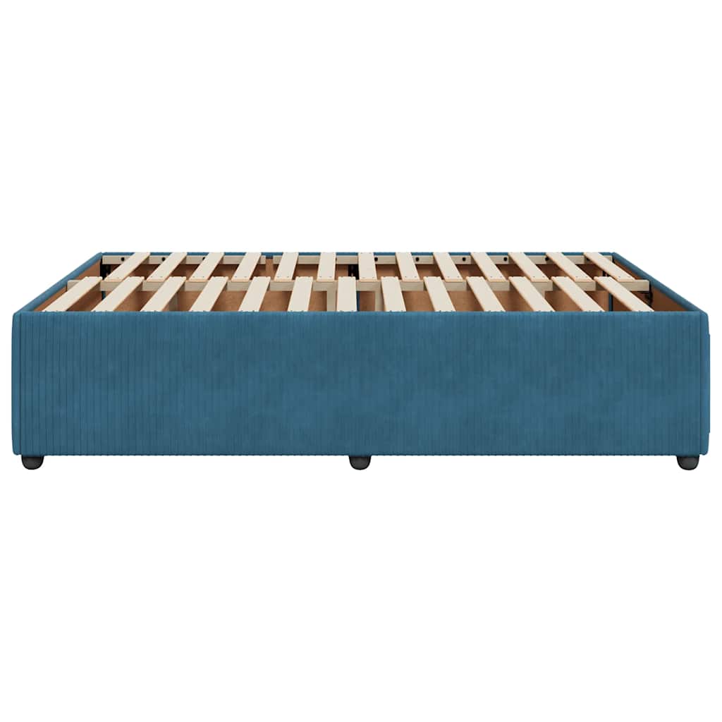 Giroletto-Struttura Letto Blu 160x200 cm in Velluto 942057