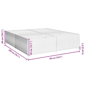 Giroletto senza Materasso-Struttura Letto Nero 180x200 cm in Velluto 700091