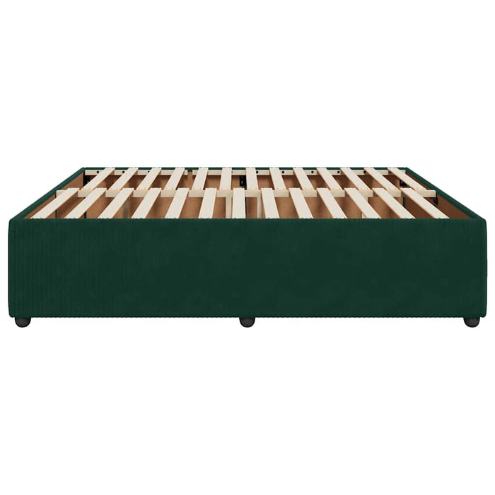 Giroletto senza Materasso-Struttura Letto Verde Scuro 180x200 cm in Velluto 523128