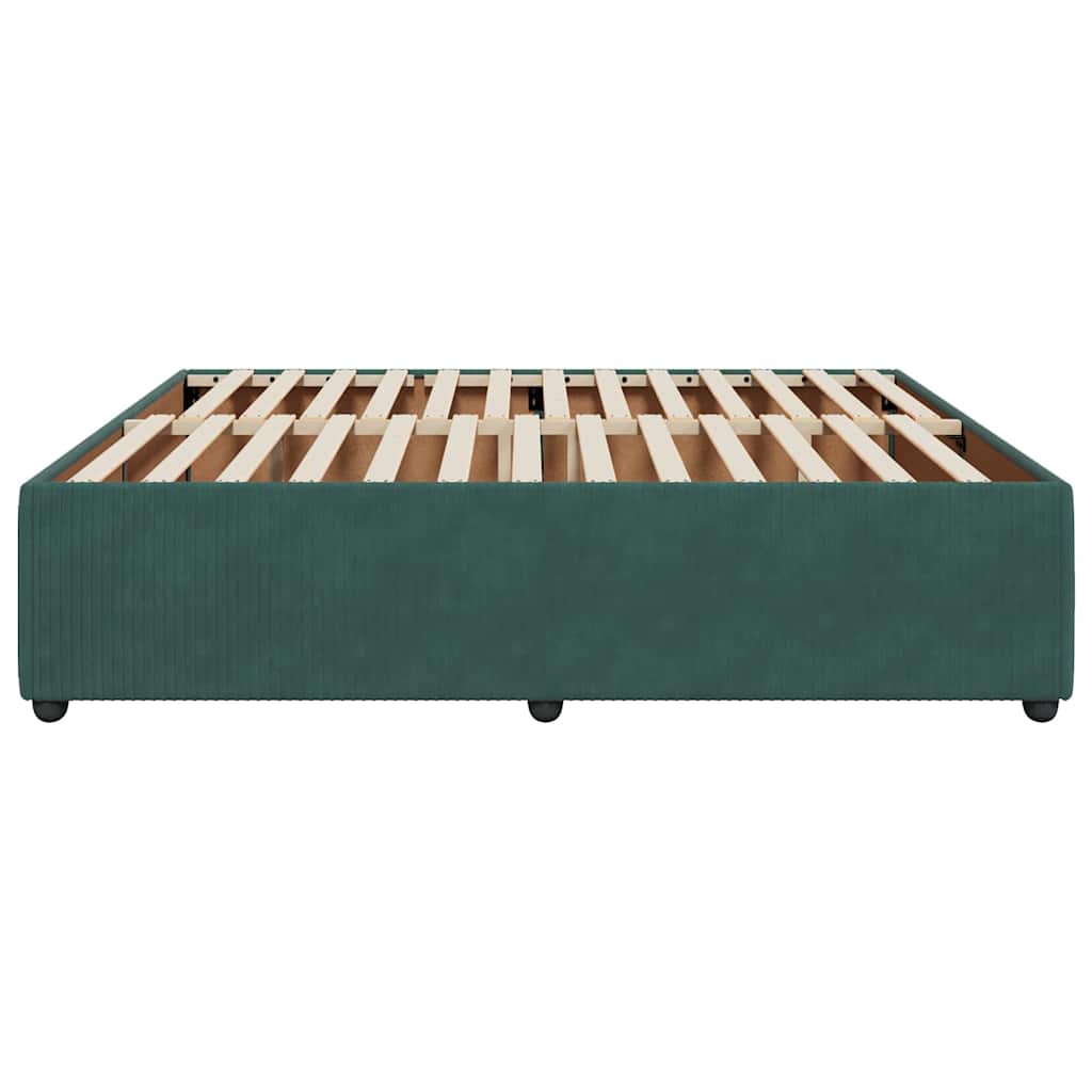 Giroletto senza Materasso-Struttura Letto Verde Scuro 200x200 cm in Velluto 976885